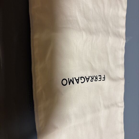 SALVATORE FERRAGAMO New Logo Drawstring Dust Bag Shoe Bags 17" X 8" Set Of 2 - Picture 5 of 6